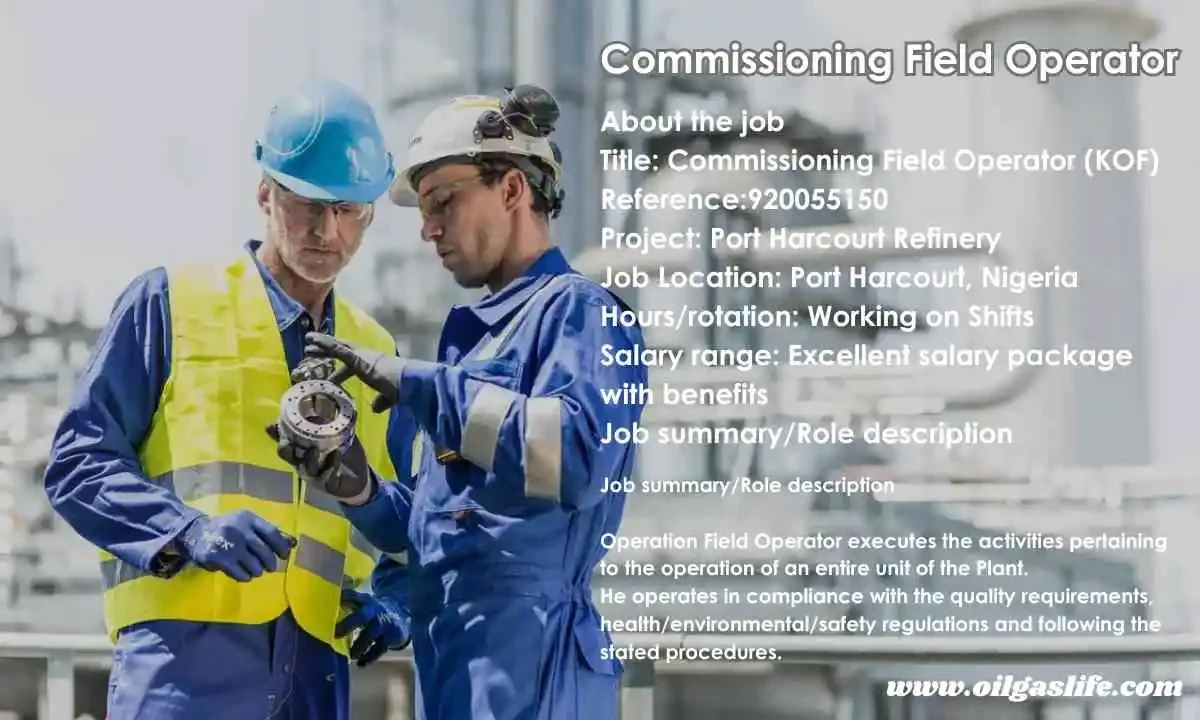 Commissioning Field Operator Job Nigeria