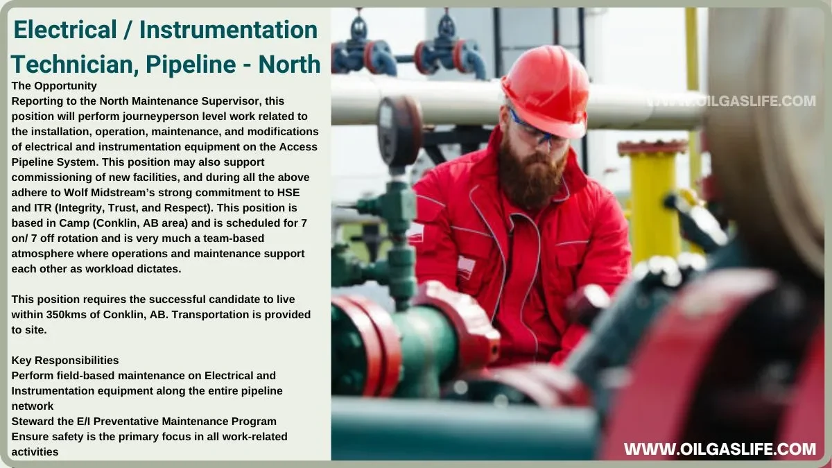Electrical Instrumentation Technician Pipeline Job North Canada