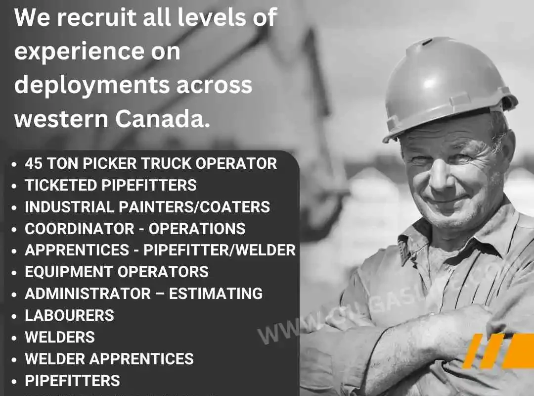 Pipefitter Welder Equipment Operators Canada Jobs