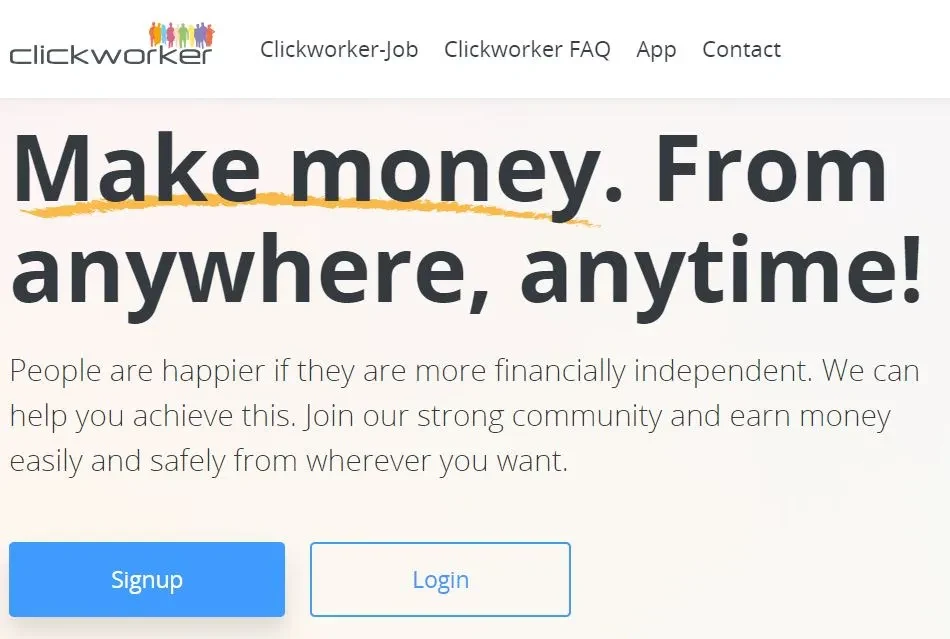Signing Up and Earning Money on Clickworker